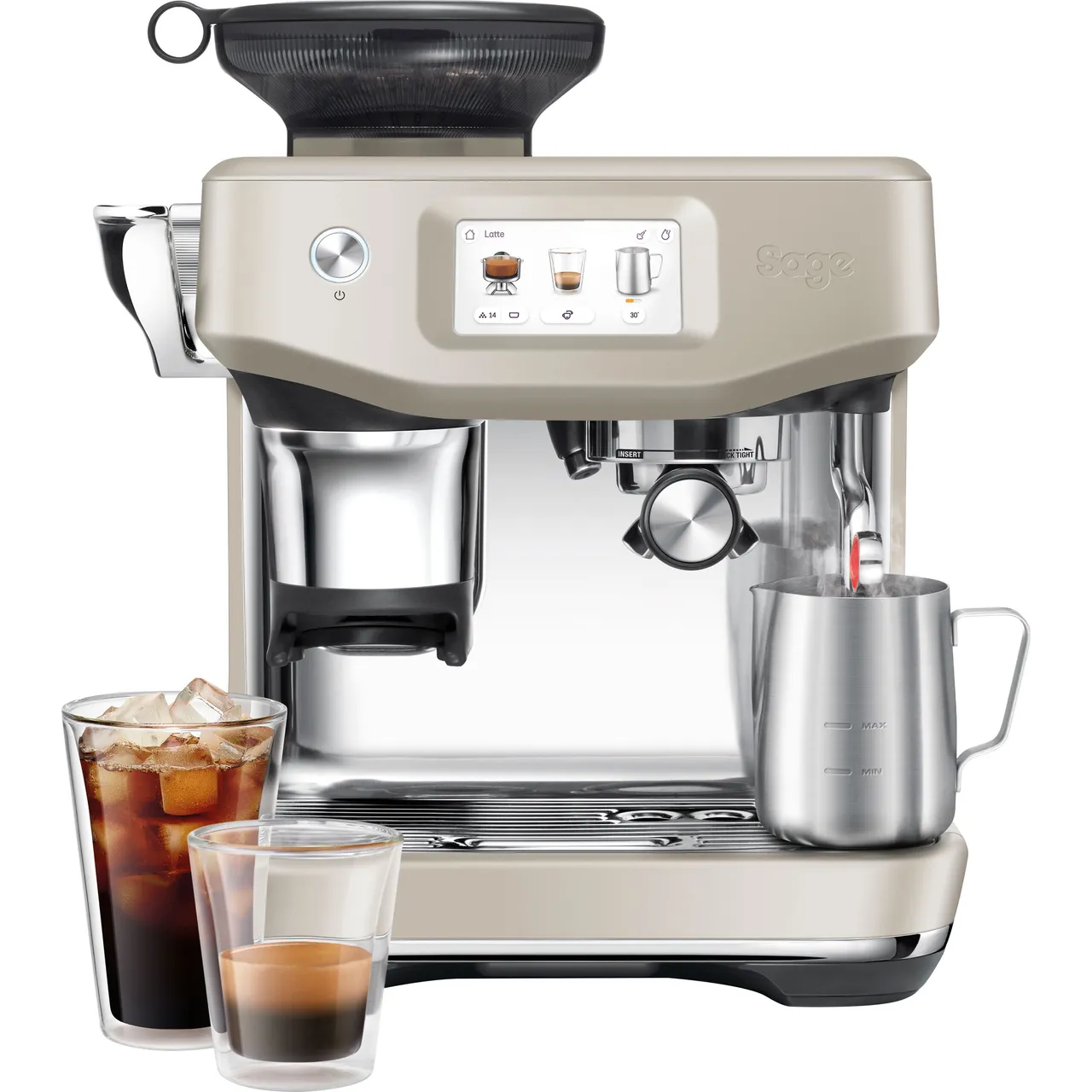 Sage The Barista Touch Impress Bean to Cup Espresso Coffee Machine Almond | SES882ALM4GUK1