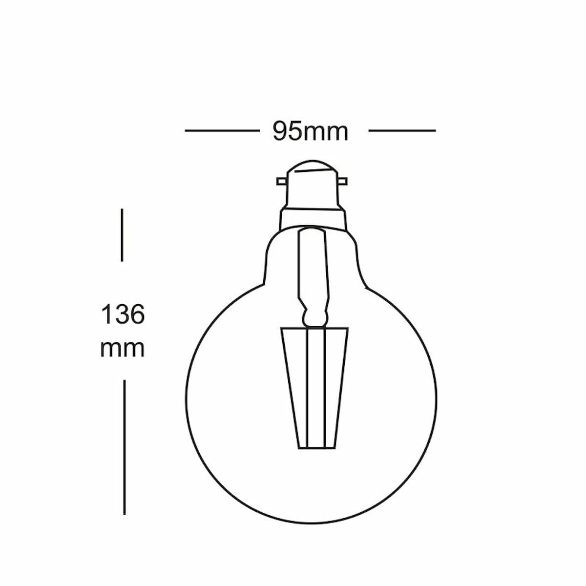 Source LED Filament Dimmable Vintage Globe E27, 7w, 2200K 