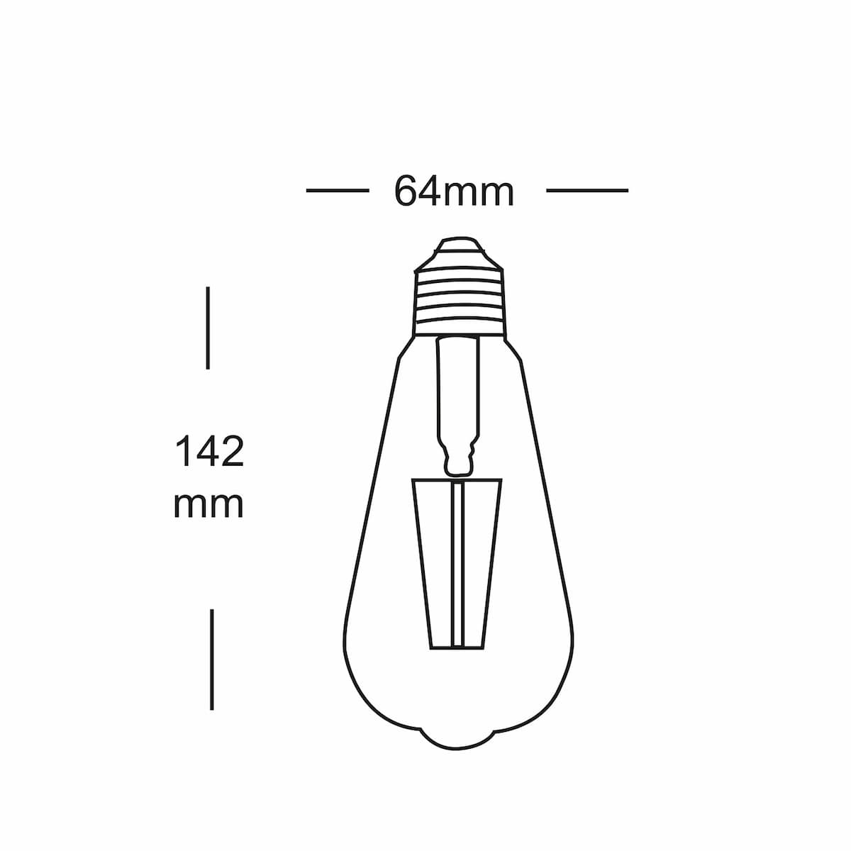 Source LED Filament Dimmable Vintage Teardrop E27, 7w, 2200K