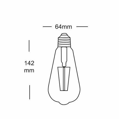 Source LED Filament Dimmable Vintage Teardrop E27, 7w, 2200K