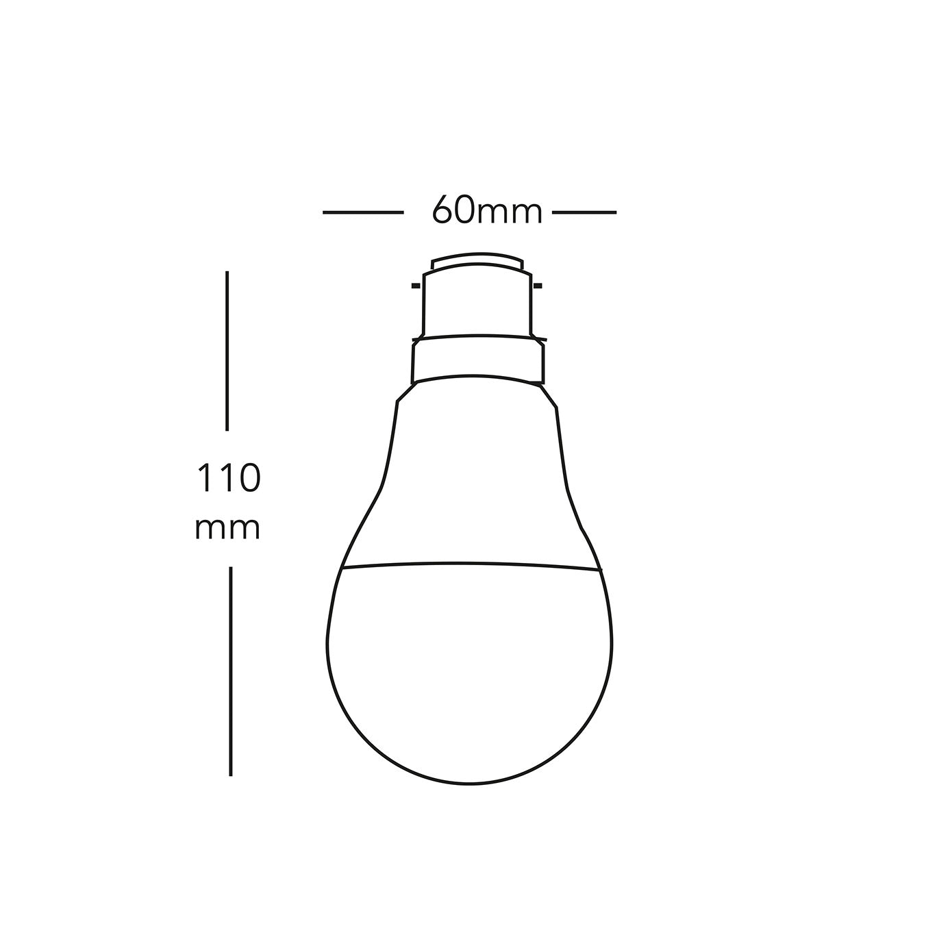Source LED A60 GLS Lamp E27 (Warm White) 8.5w, 2700K 