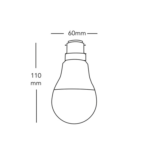 Source LED A60 GLS Lamp E27 (Warm White) 8.5w, 2700K 