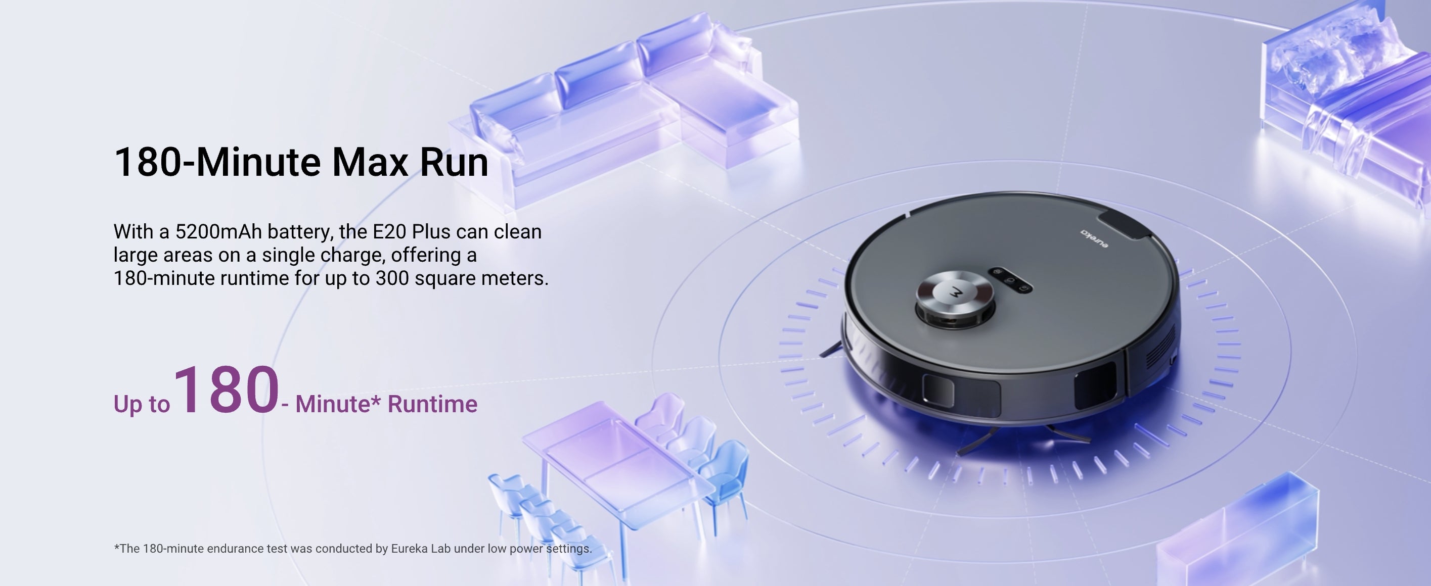 Eureka E20 Plus Robot Vacuum with Bagless Self Emptying Station | SNERE20PLUSBK