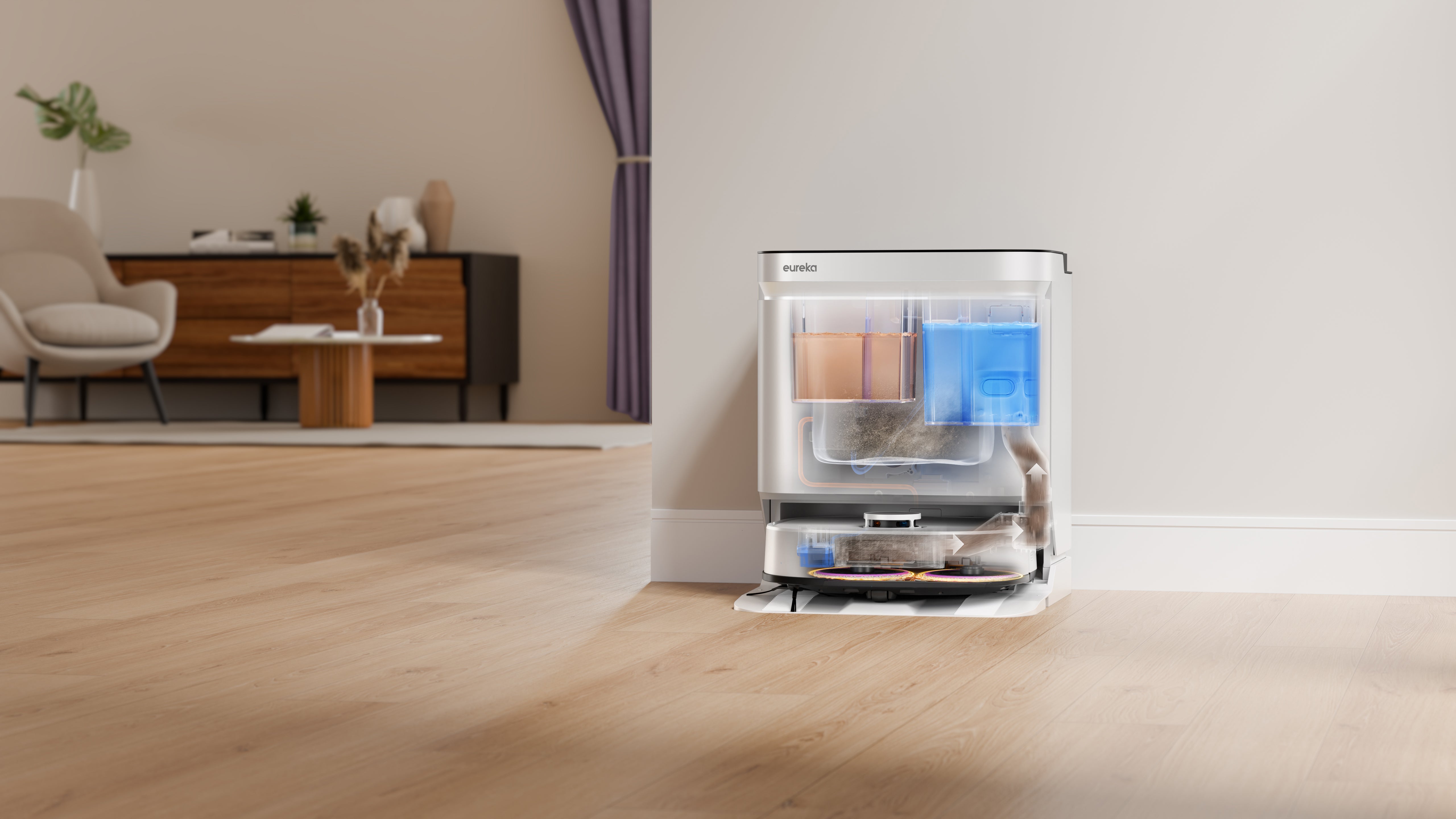 Eureka Robot Vacuum J15 with All-in-One Docking Station White | SNERJ15ULTRALITE