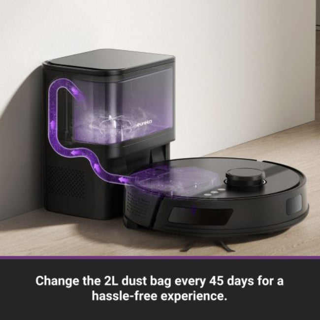 Eureka N6 Plus Robot Vac & Docking Station Black & Grey | SNERN6PLUSBK