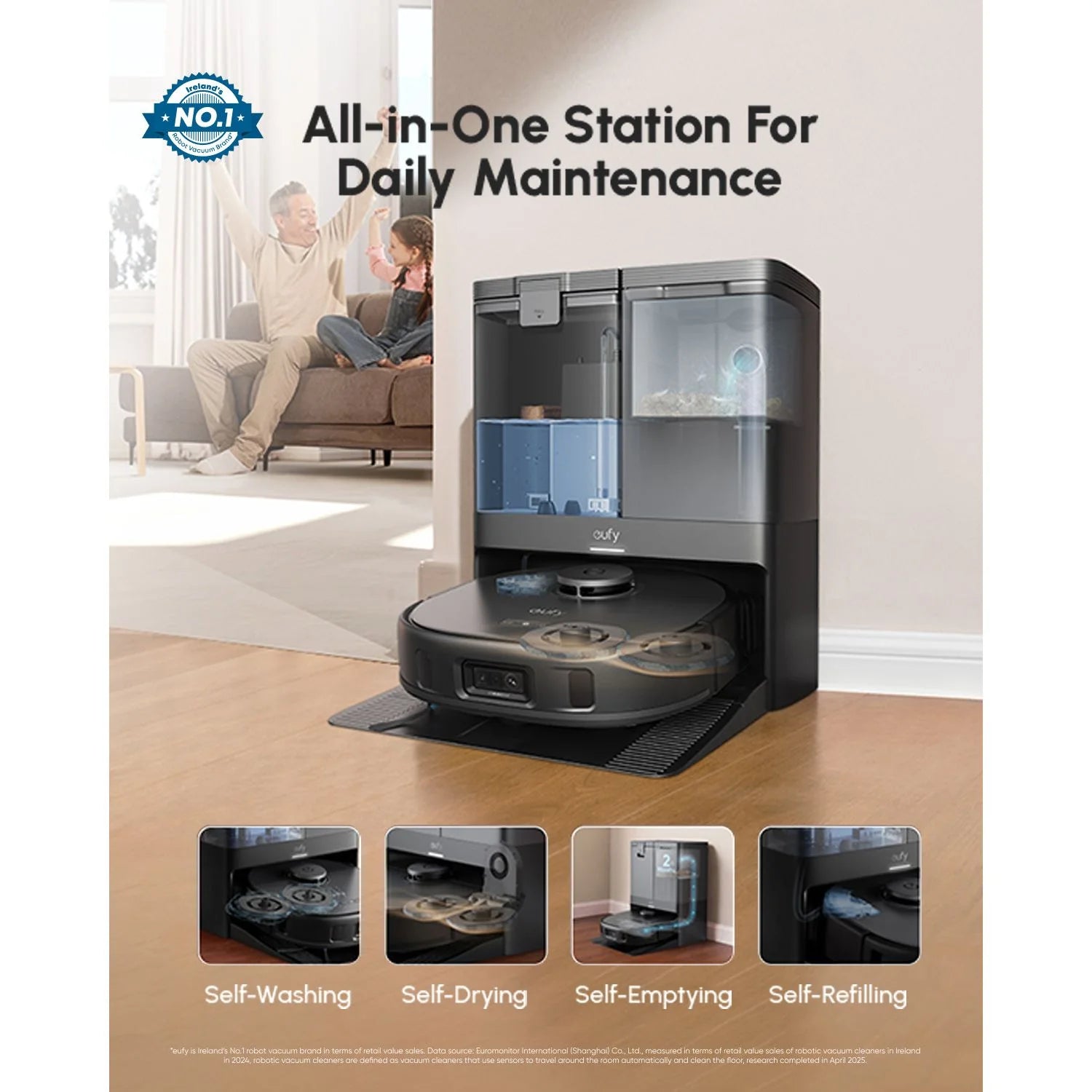 Eufy X10 Pro Omni Robot Vacuum And Mop With Emptying Station Black | T2351V11