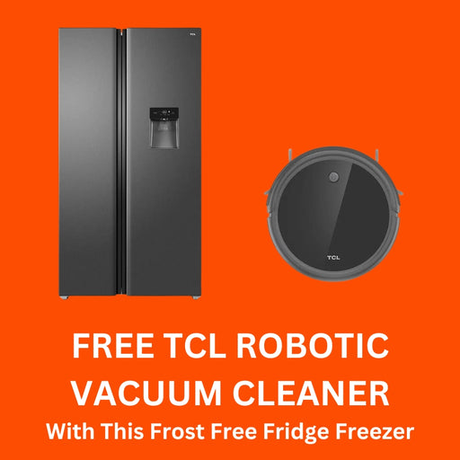 TCL 92cm Side by Side Frost Free Fridge Freezer Dark Silver l RP503SSF0UK