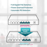 TP Link 8-Port Gigabit Desktop Switch with 4-Port PoE+ l TLSG1008P thumbnail 6