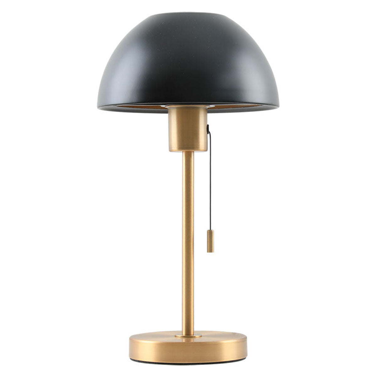 CORK BELLA SATIN BRASS Table Lamp C/W BLACK DOME SHADE-TLBELLA/BL
