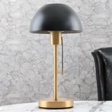 CORK BELLA SATIN BRASS Table Lamp C/W BLACK DOME SHADE-TLBELLA/BL thumbnail 1