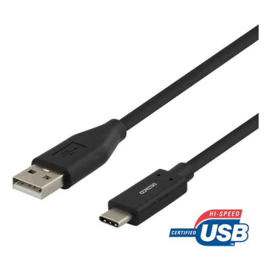 Deltaco  2m USBC to USBA cable USB 2.0 l USBC1006M