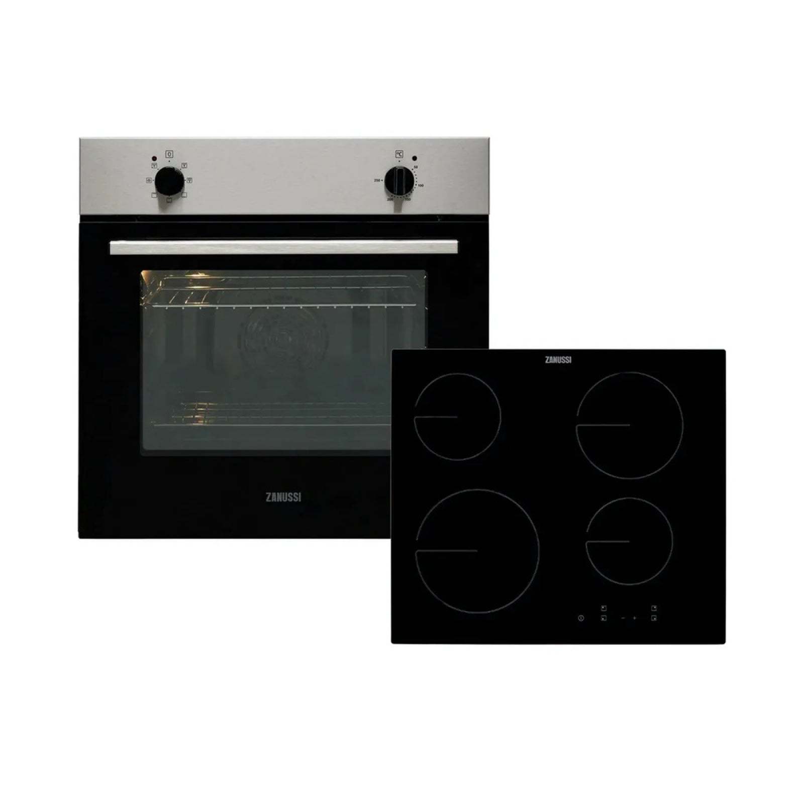 Zanussi Built-in Electric Single Oven and Ceramic Hob | ZPV2000BXA