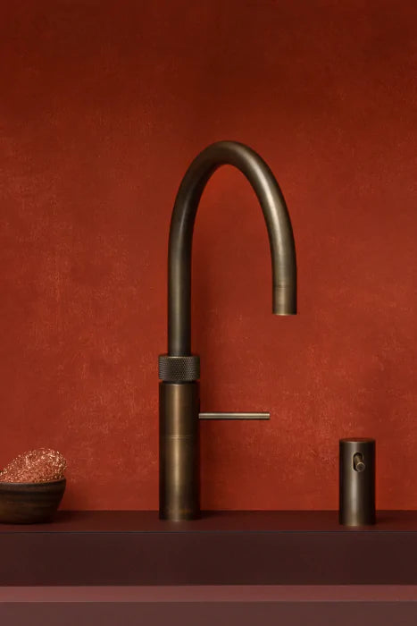 Quooker PRO3 Fusion Round Boiling Water Tap Patinated Brass | 3FRPTN