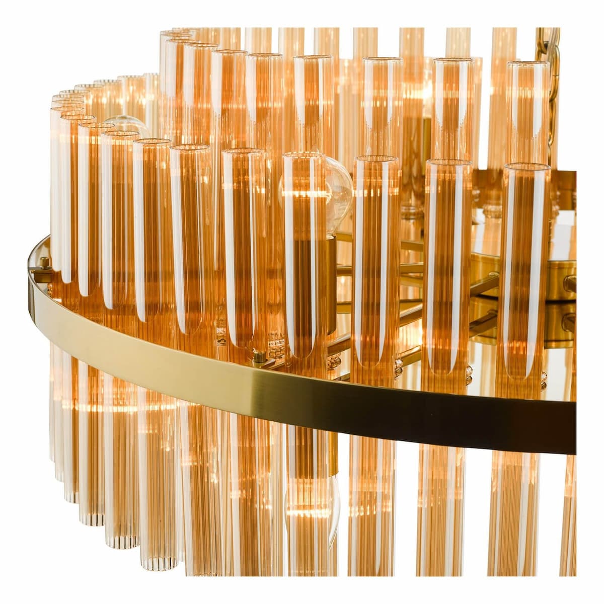 Imani 16 Light Pendant Natural Brass and Champagne Glass-IMA1635