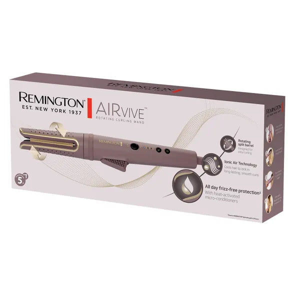 Remington AIRvive Rotating Hair Curling Wand Mauve & Gold | CI8930U51