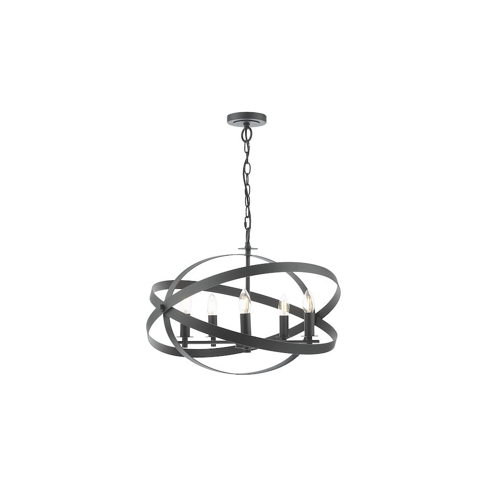 Där Nitya 5 Light Pendant Matt Black | NIT0522