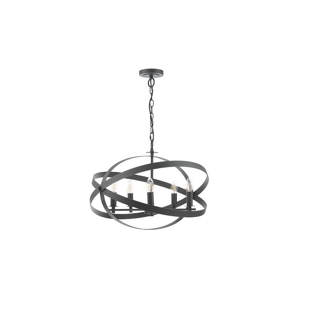 Där Nitya 5 Light Pendant Matt Black | NIT0522
