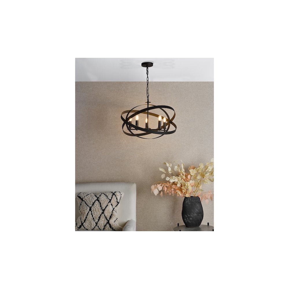 Där Nitya 5 Light Pendant Matt Black | NIT0522