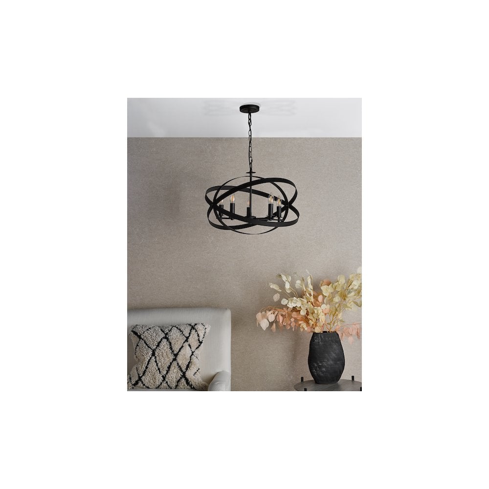 Där Nitya 5 Light Pendant Matt Black | NIT0522