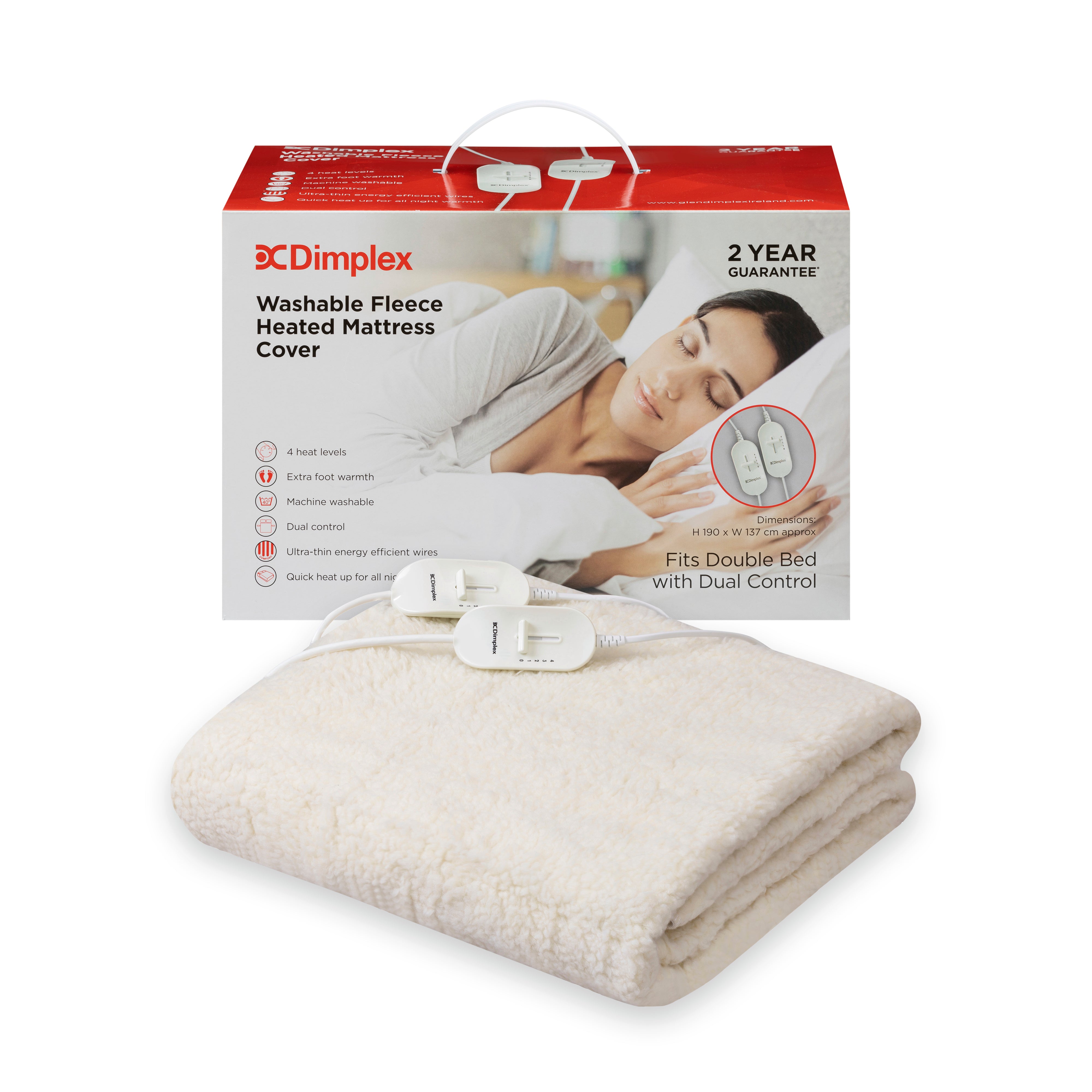 Dimplex Double Washable Fleece Heated Mattress Cover l DMC3002