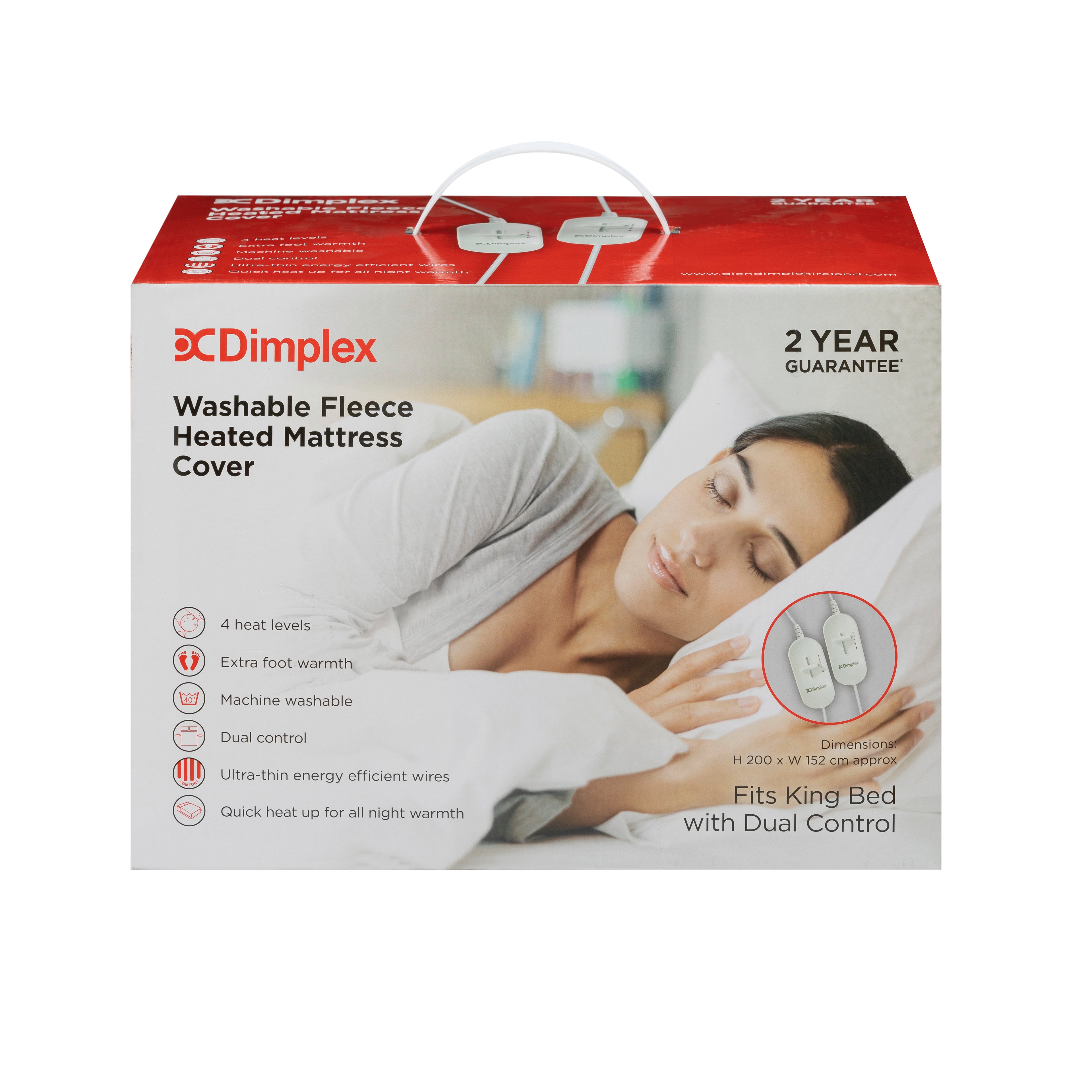 Dimplex King Washable Fleece Heated Mattress Cover w/ Dual Control l DMC3003
