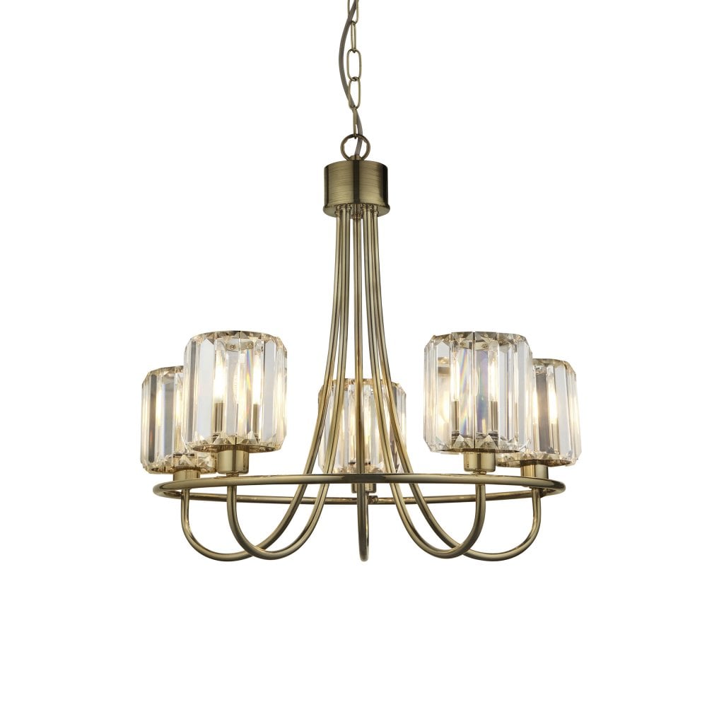 Endon Berenice 3lt Semi flush Antique Brass | 107802