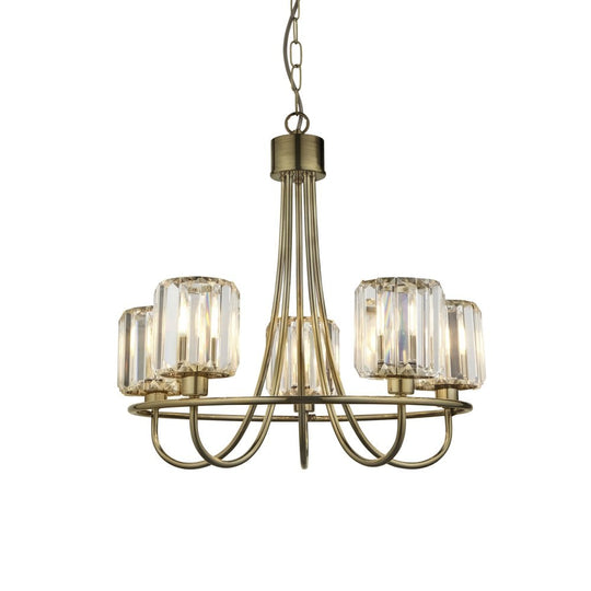 Endon Berenice 3lt Semi flush Antique Brass | 107802