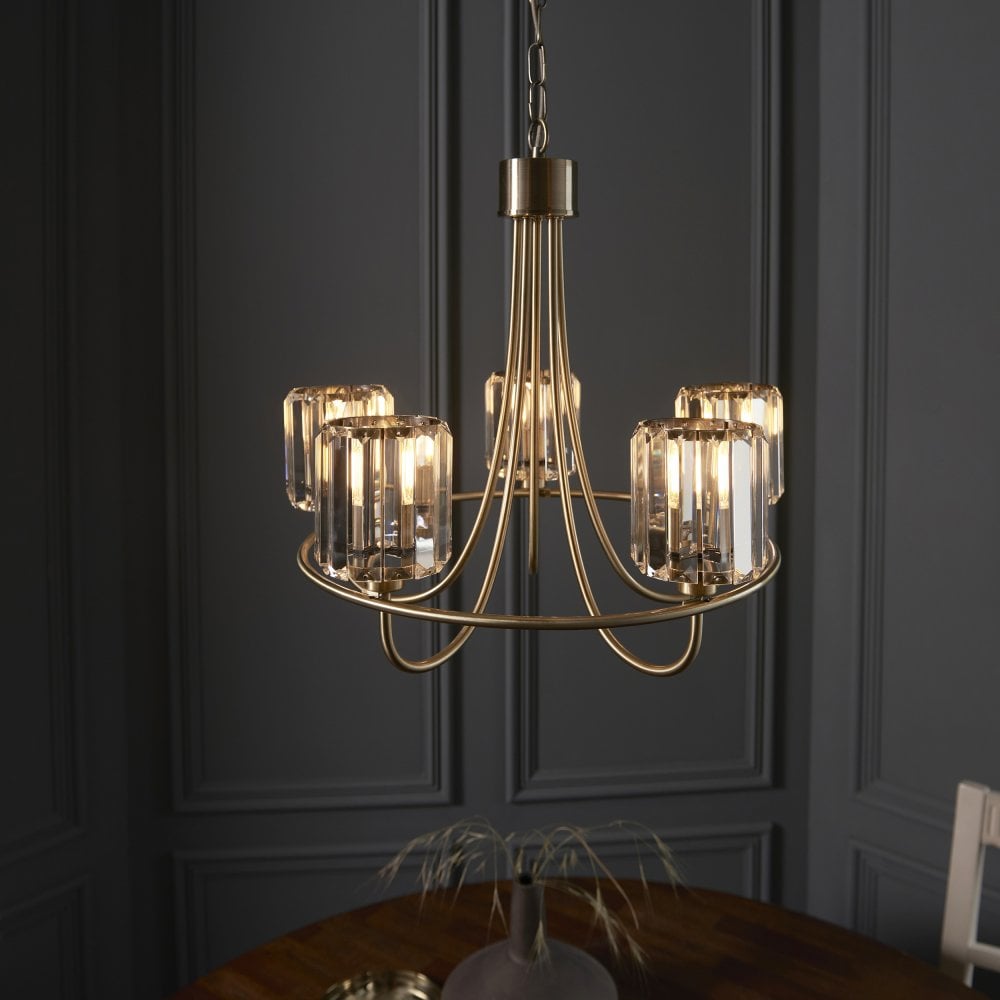Endon Berenice 3lt Semi flush Antique Brass | 107802