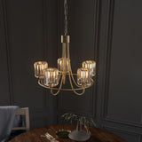 Endon Berenice 3lt Semi flush Antique Brass | 107802 thumbnail 4