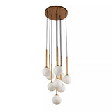 Lux & Belle 9Lt Multi Drop Pendant Gold Metal & Opal Glass | 82603-BR thumbnail 1