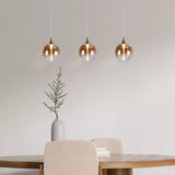 Alchemy 3Lt LED Bar Pendant Lamp Black Metal And Amber Glass | 76410-3BK thumbnail 4
