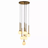 Lux & Belle 9Lt Multi Drop Pendant Gold Metal & Opal Glass | 82603-BR thumbnail 3