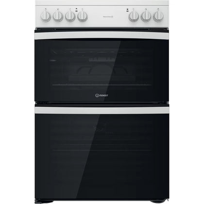 Indesit 60cm Electric Freestanding Double Oven Cooker White | ID67V9KMW/UK