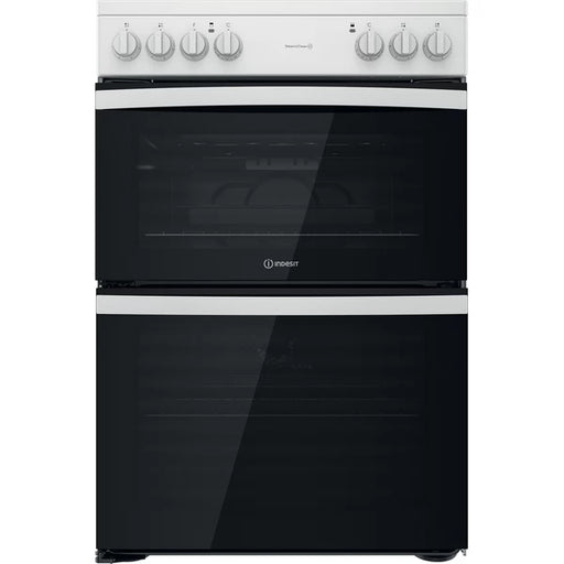 Indesit 60cm Electric Freestanding Double Oven Cooker White | ID67V9KMW/UK