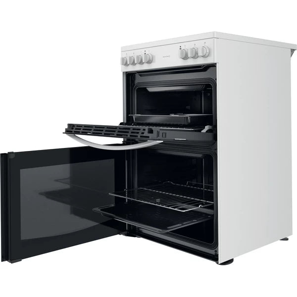 Indesit 60cm Electric Freestanding Double Oven Cooker White | ID67V9KMW/UK