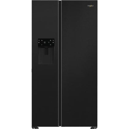 Whirlpool Plumbed Ice And Water 2 Door American Fridge Freezer Dark Inox | WHG26574WXK5UK