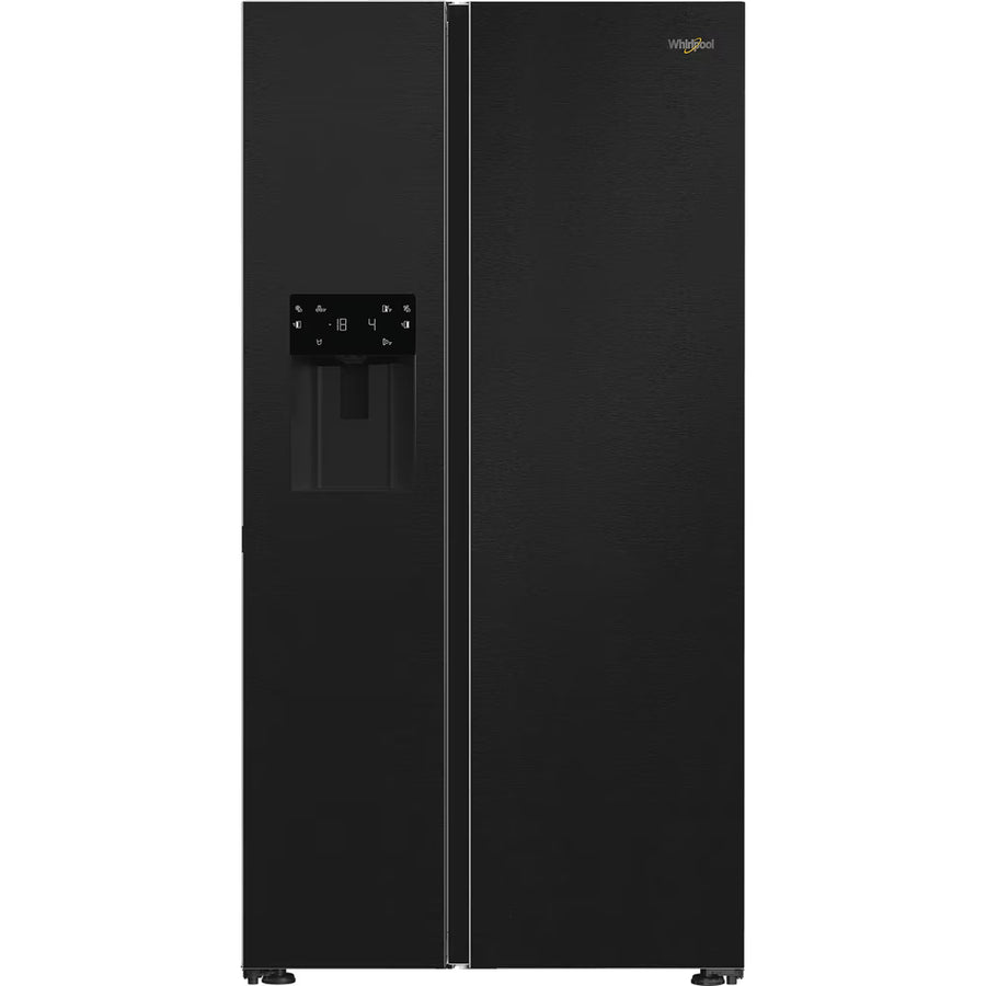 Whirlpool Plumbed Ice And Water 2 Door American Fridge Freezer Dark Inox | WHG26574WXK5UK