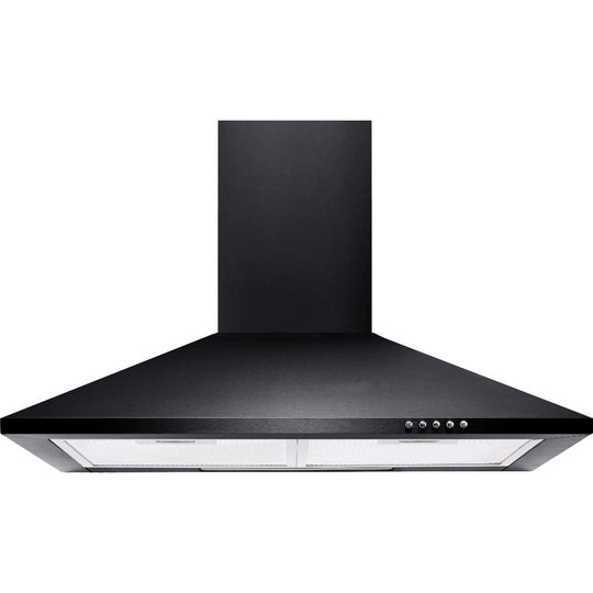 CATA 60cm Black Chimney Hood with LED Lighting | CHIM60BKPF