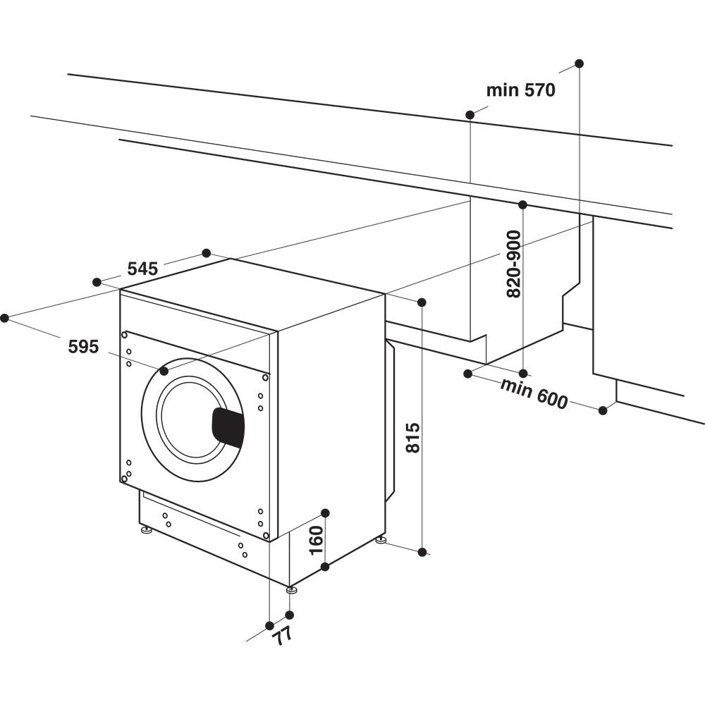 Whirlpool Integrated Washer Dryer 9+6KG White | BIWDWG961485