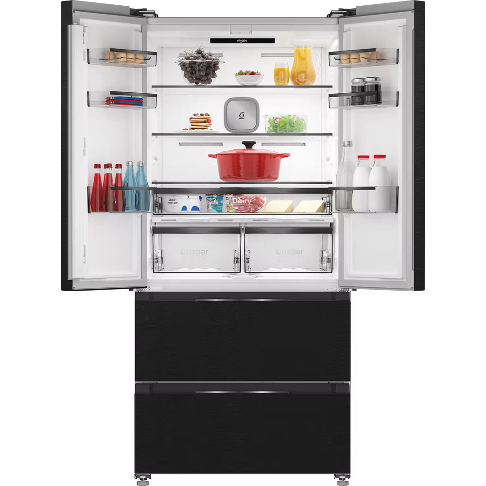 Whirlpool Dual No Frost American Fridge Freezer with Fresh Lock Inox Steel | WHG26513XK4UK