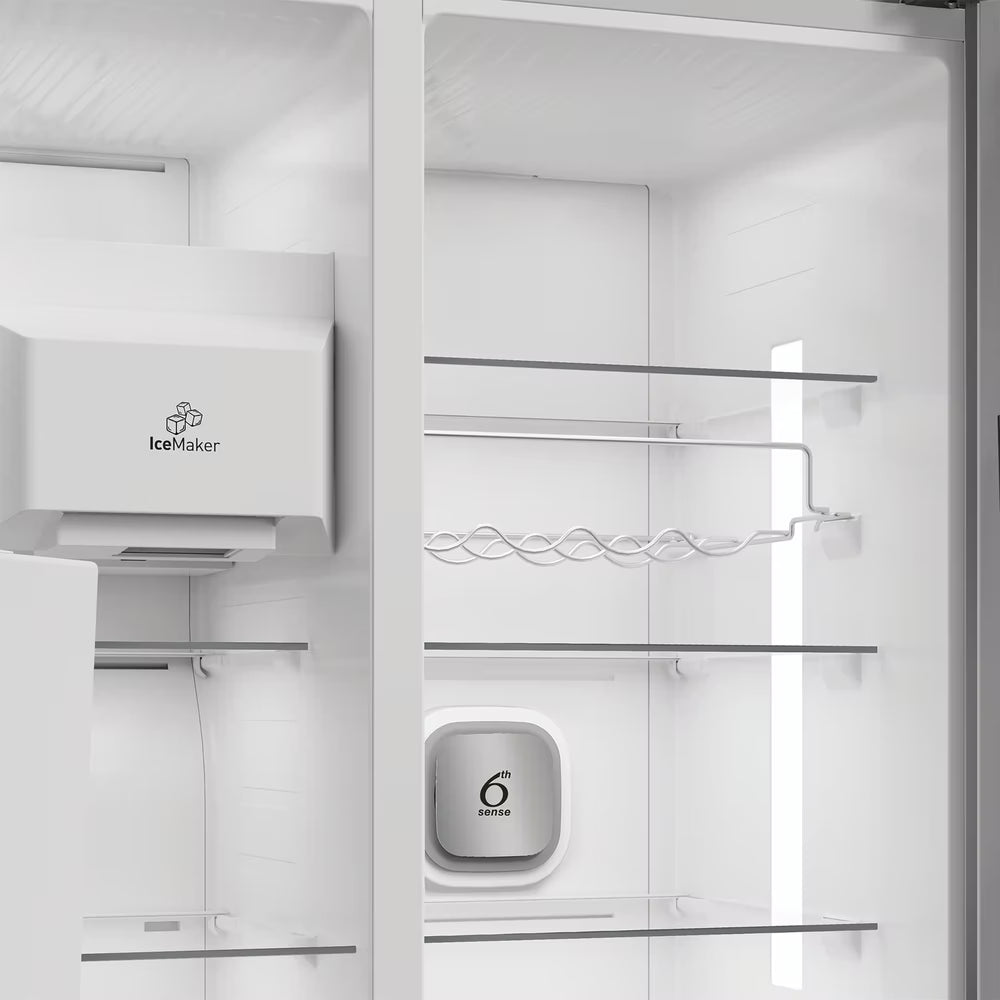 Whirlpool Plumbed Ice And Water 2 Door American Fridge Freezer Dark Inox | WHG26574WXK5UK