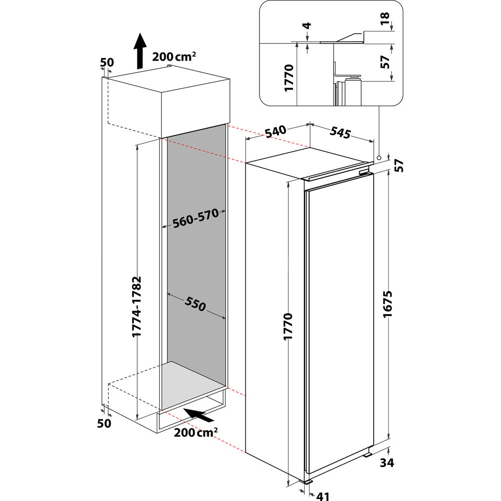 Hotpoint Integrated Tall Fridge l HSZ18011UK