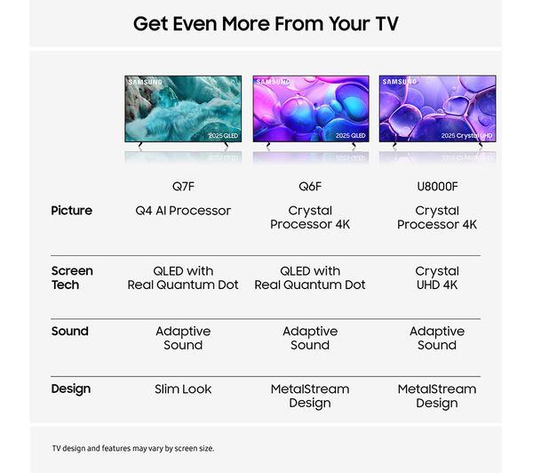 Samsung Q7F 50" 4K QLED Smart TV (2025) | QE50Q7FAAUXXU