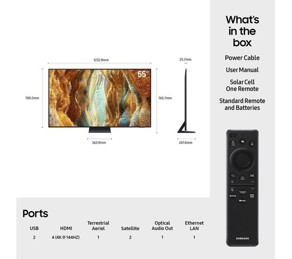 Samsung QN70F 55" 4K HDR Neo QLED Smart TV | QE55QN70FAUXXU
