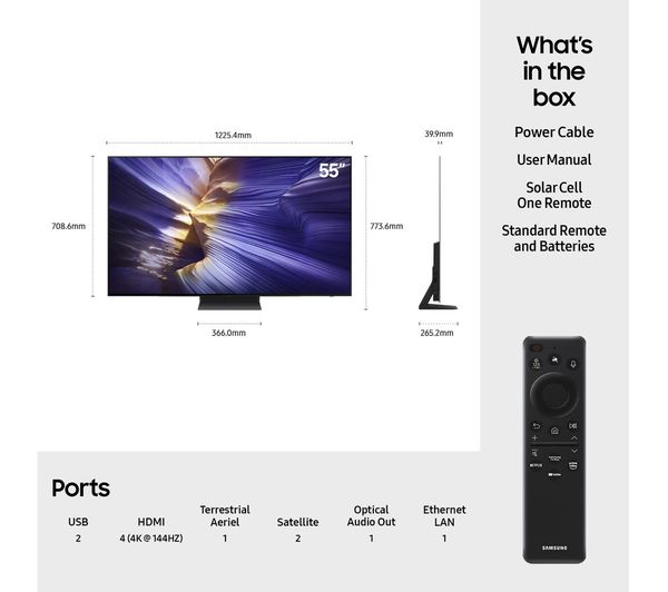 Samsung S90F 55” 4K HDR OLED Smart TV | QE55S90FAEXXU
