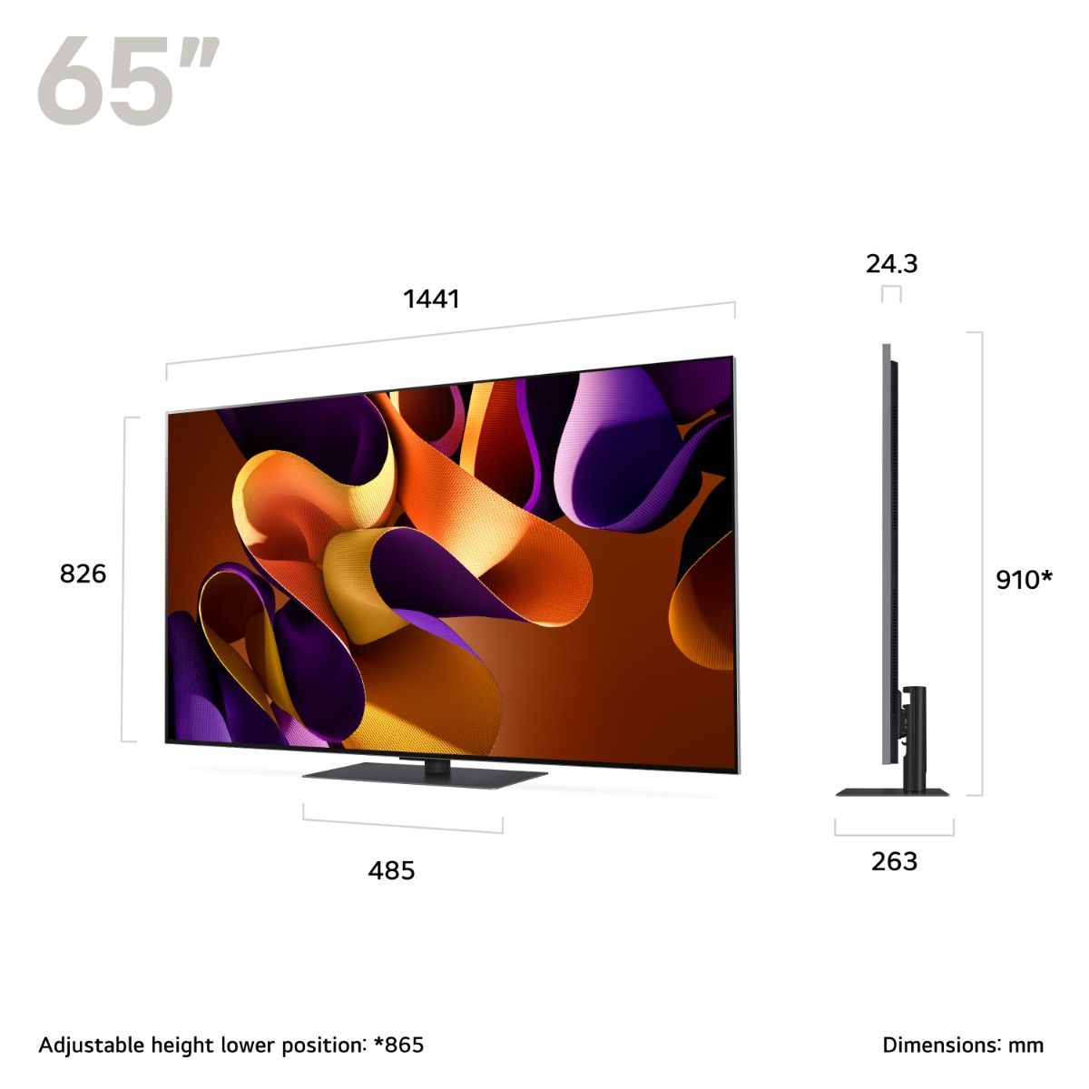 LG 65" OLED evo AI G4 4K Smart TV 2024 - Stand version | OLED65G46LS.AEK