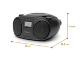 Roberts Portable FM/AM Boombox With CD Player Black | ZOOMBOXFMBK thumbnail 4