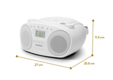Roberts Portable FM/AM Boombox With CD Player White | ZOOMBOXFMW thumbnail 4