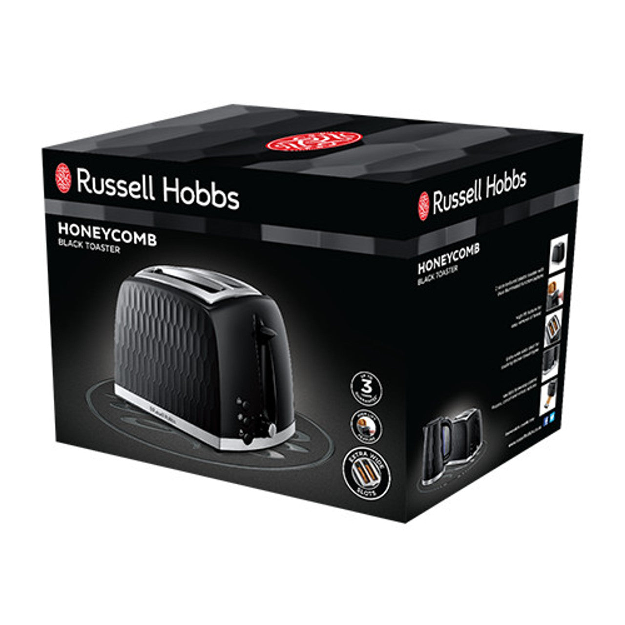 Russell Hobbs Honeycomb 2 Slice Toaster Black | 26061