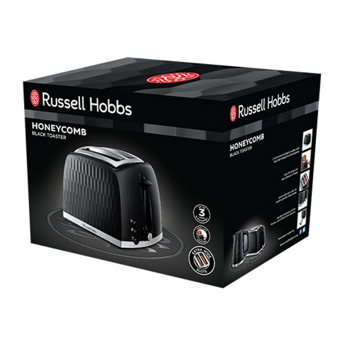 Russell Hobbs Honeycomb 2 Slice Toaster Black | 26061